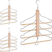 Relaxdays 3x meervoudige kledinghanger - 4 kledinghangers - ruimtebesparende hanger