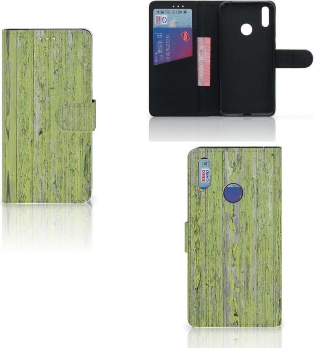 Huawei Y7 (2019) Book Style Case Green Wood
