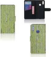 Smartphone Hoesje Huawei Y7 (2019) Book Style Case Green Wood