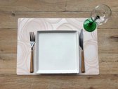 Hoogwaardige Stijlvolle Placemat - Jacquard - Soepel - Duurzaam -  Set van 12 - 30 cm x 45 cm - Kioto Ecru