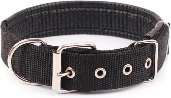 taart Koor lezing Verstelbare halsband voor honden- Nylon - Zwart - L | bol.com