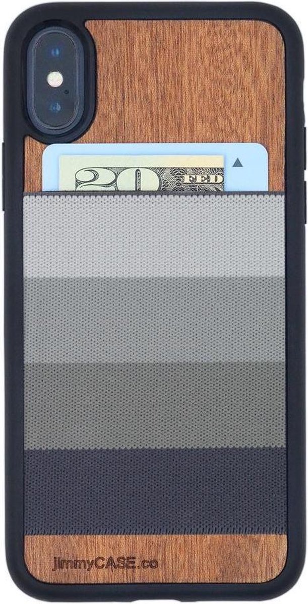JimmyCASE iPhone X/XS Wallet Case Grey Stripe