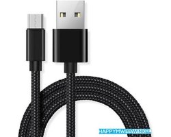 foto van Micro Usb kabel - Oplaadkabel ps4 voor Controller - 2 meter Nylon