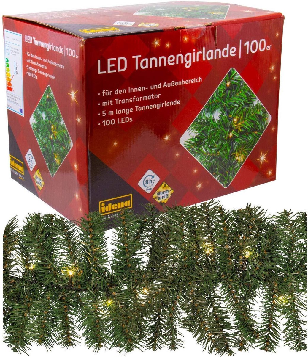 LED Kerstdecoratie 5m Energielabel A++ 100 LEDs Kerst guirlande