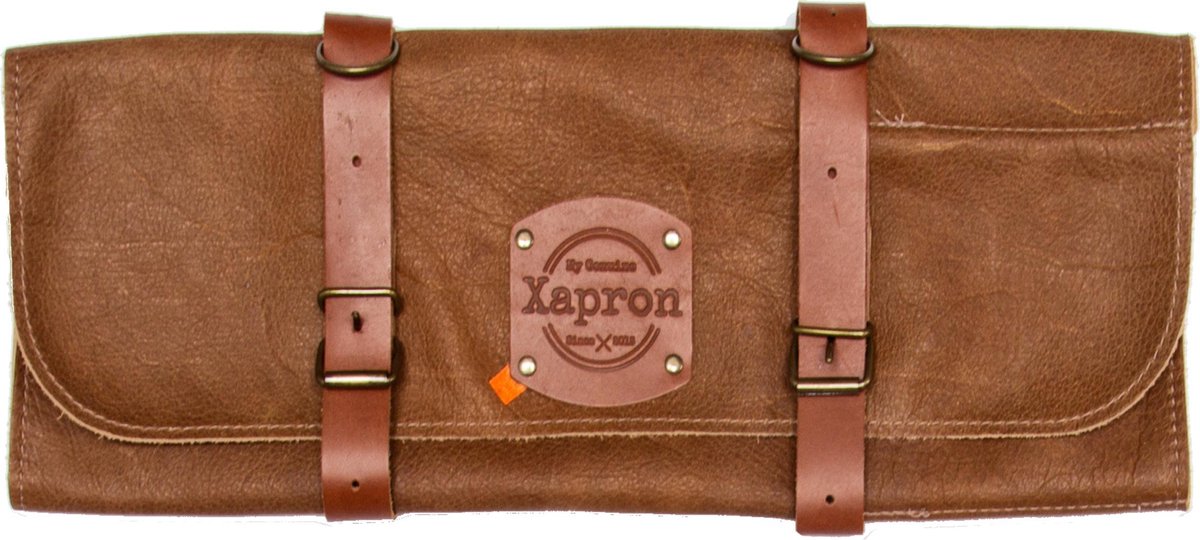 Xapron luxe leren messenmap/ messenfoedraal - In de kleur Utah Rust - 5 vakken