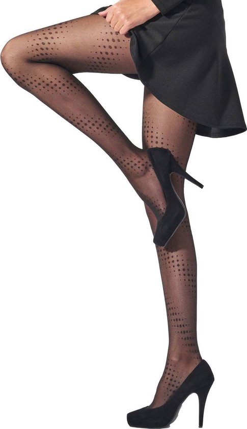 Pretty Polly Panty - Spiral Dot - One Size - 36/42 - Zwart