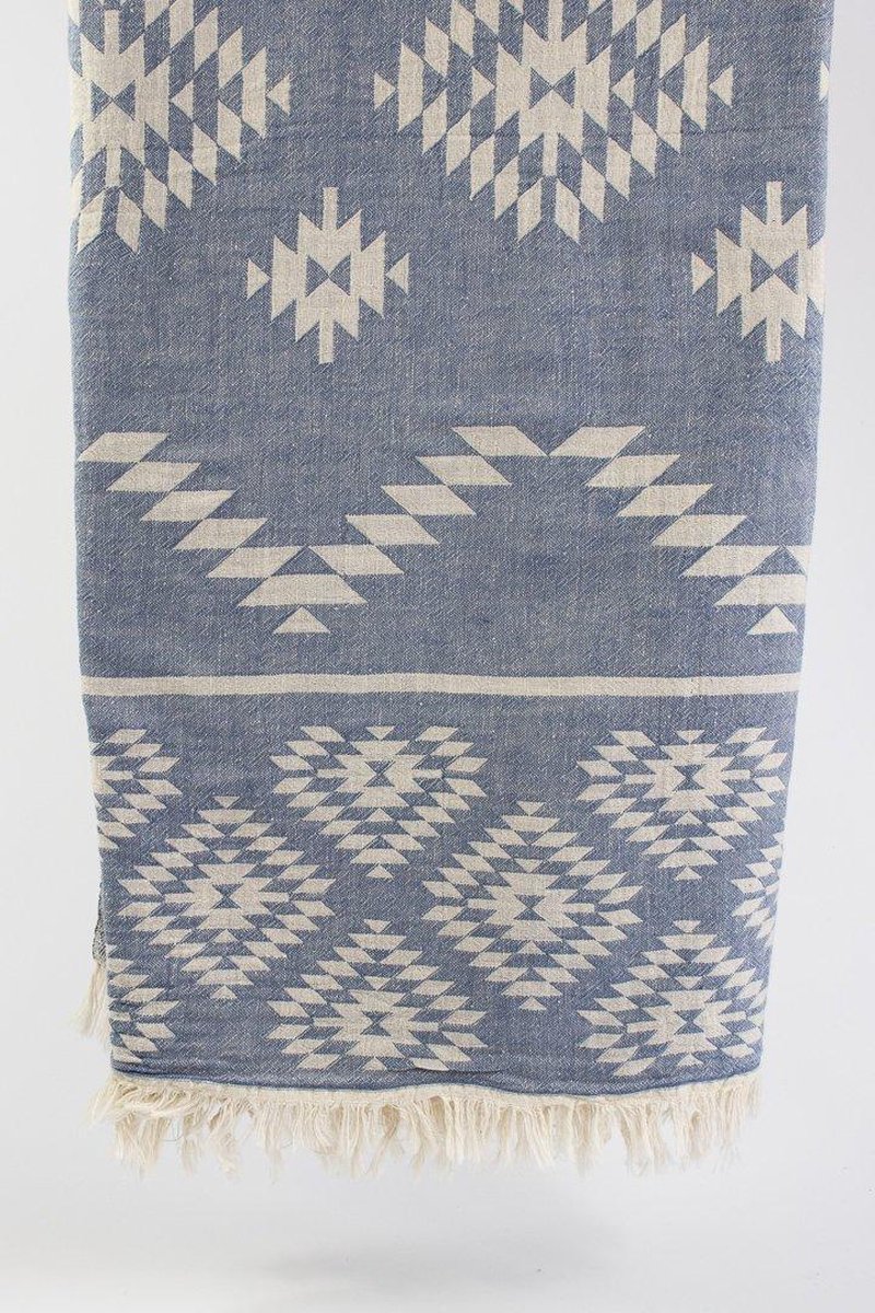 Patara – Turkse hamamdoek – 100x180 cm – katoen – licht & sneldrogend – blauw