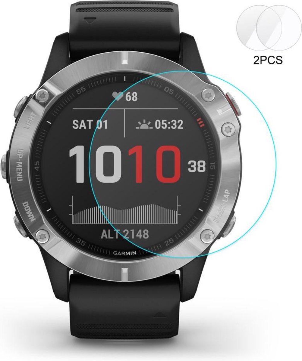 Garmin Fenix 6X / 6X Pro Solar 51mm screenprotector Tempered Glass