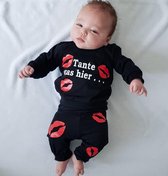 Pyjama Kus Tante Was Hier Zwart 92-98
