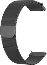 Milanese Armband Geschikt Voor Fossil Q Venture HR Gen 4 Horloge Band Strap - Milanees Armband Polsband - Small/Large - Zwart