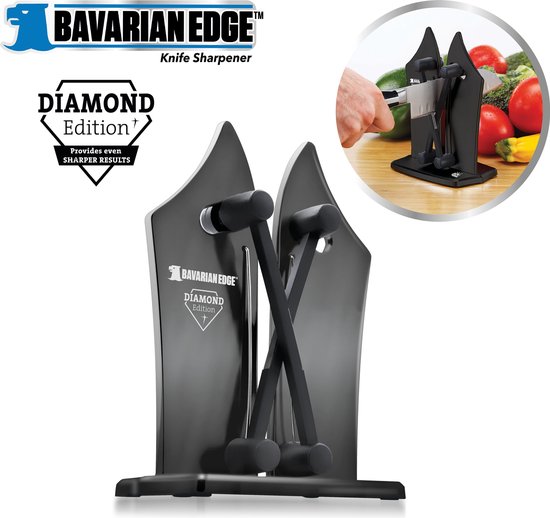 Bavarian Edge Diamond Edition - Knife Sharpener - messenslijper deluxe - pro editie met ingebouwde diamantdeeltjes - maakt alle messen weer scherp