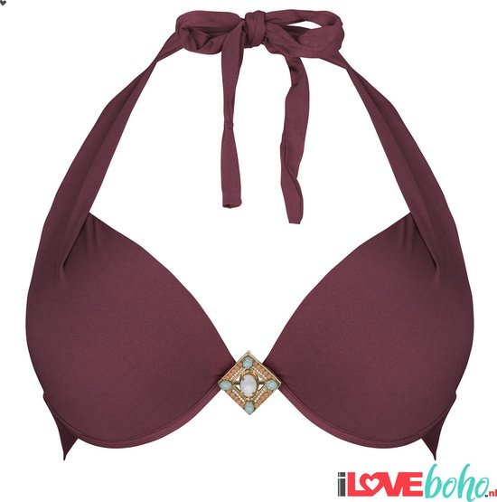 BOHO Bikini Top - Ibiza - Supreme- Triangle - Aubergine - Bordeaux - S -  Cup A | bol.com