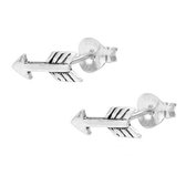 Jewelryz Arrow Oorbellen | 925 sterling zilveren oorknoppen | 10x4 mm