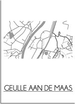 DesignClaud Geulle aan de Maas Plattegrond poster A4 + Fotolijst wit (21x29,7cm)