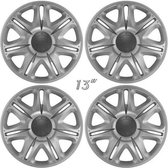 Wieldoppen NASCAR-S 13 inch zilver/antraciet center (set a 4 stuks in doos)