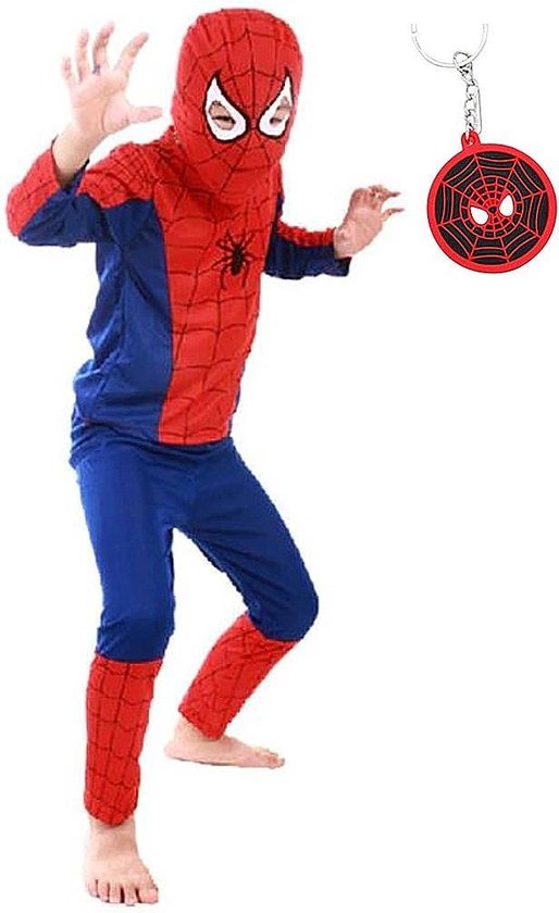 Scorch evenwicht Mm Spiderman pak Spinnenheld kostuum spider superheld verkleed pak super man  104-110 (S)... | bol.com
