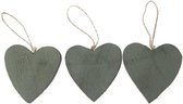 Decoratiehangers - Heart Wood 10x10cm 10pc Green