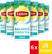 Lipton Feel Good Selection Groene Thee Munt - 6 x 25 zakjes - Voordeelverpakking