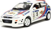 Ford Focus WRC (Wit/Blauw) 1/18 Bburago - Modelauto - Schaalmodel - Miniatuurauto - Model auto - Miniatuurauto - Miniatuur autos