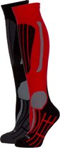 Falcon Wintersportsokken - Maat 39-42 - Mannen - rood/zwart/grijs