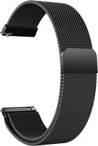Milanees Bandje - Zwart - Geschikt voor Samsung Galaxy Active 1/2 - Galaxy Watch (42mm) - Gear Sport - Bandbreedte 20mm
