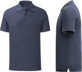 Senvi - Fit Polo - Getailleerd - Maat S - Kleur Donker Blauw Melee - (Zacht aanvoelend)