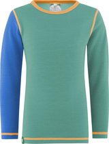 Solid shirt merino wol - mint/blauw - maat 92