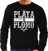 Narcos plata o plomo/zilver of lood sweater zwart voor heren 2XL