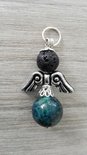 Geluksengeltje van Edelsteen Chrysocolla , geluksengel sleutelhanger, gardian angel, geluksengel Geluksengeltje van Edelsteen Chrysocolla , geluksengel sleutelhanger, gardian angel, geluksengel