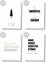 Matriks Cards | Nederlandstalige Kerstkaarten en Nieuwjaarskaarten | set van 12 stuks | dubbele kaarten met envelop