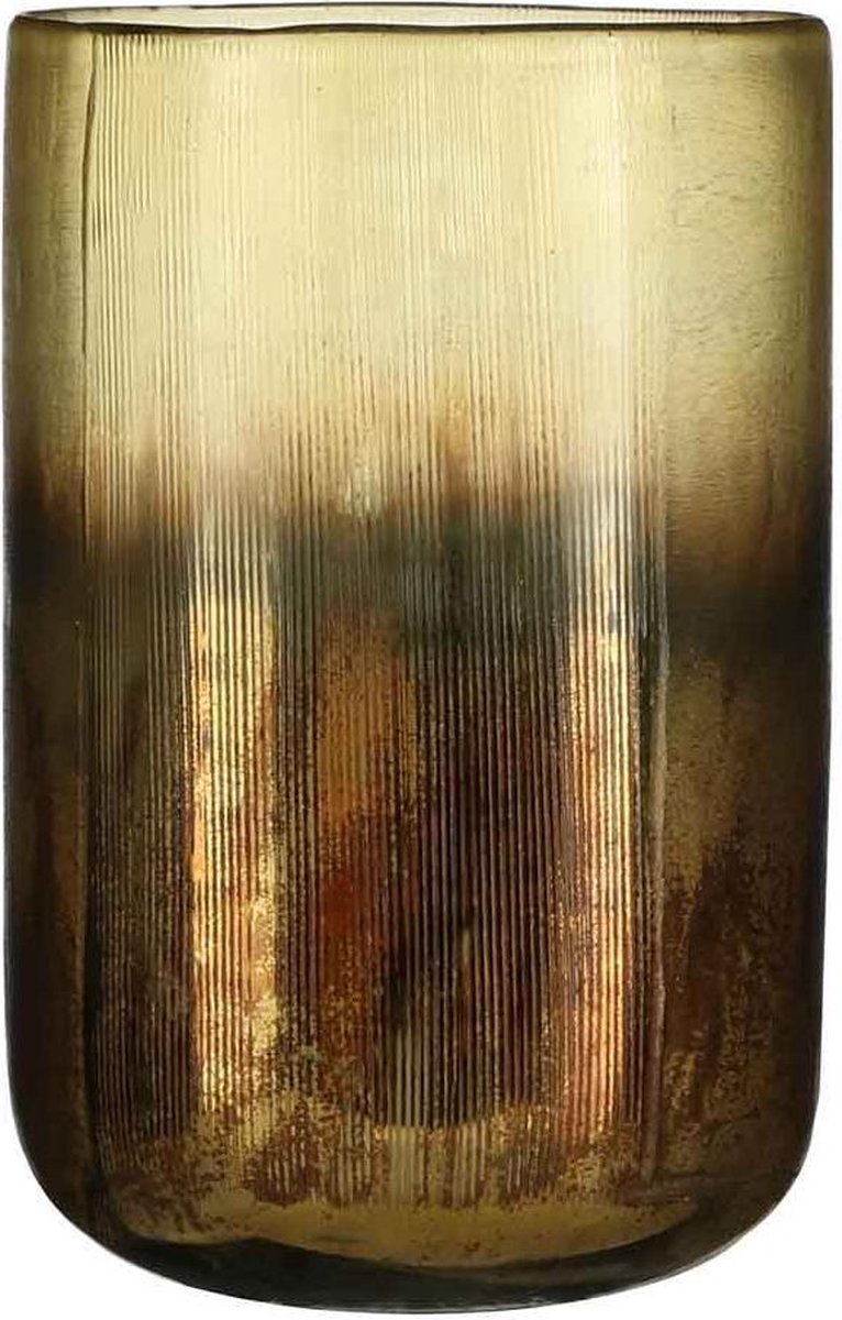 Casa Vivante leonardo vaas glas goud maat in cm: 20 x 14 - GOUD