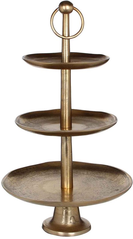 Casa Vivante - luna etagere rond goud - maat in cm: h50 x d28cm