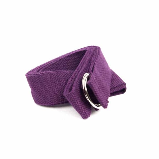 Yoga riem D-ring paars katoen - 250x3 cm van Merkloos — afbeelding 3