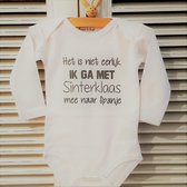 Rompertje Het is niet eerlijk ik ga met sinterklaas mee naar Spanje | Lange mouw | wit | maat 62/68 cadeau mijn 1e eerste sint sinterklaas of zwangerschapsaankondiging baby