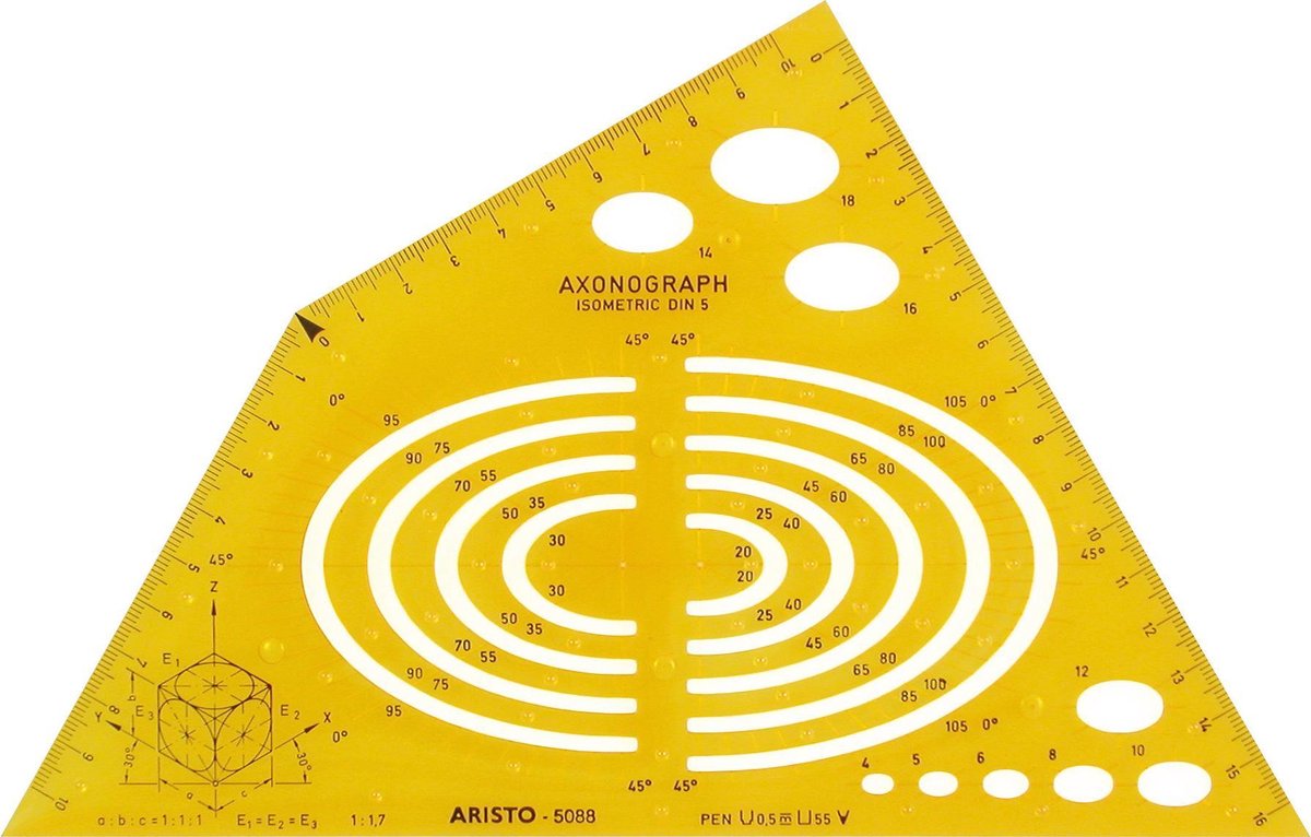 Aristo tekensjabloon - axonograph - bouwtechnisck tekenen - AR-5088