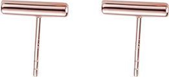24/7 Bijoux Collection T Bar Boucles d' Boucles d'oreilles - Minimaliste Round Bar Boucles d' Clips d'oreilles - or rose de couleur
