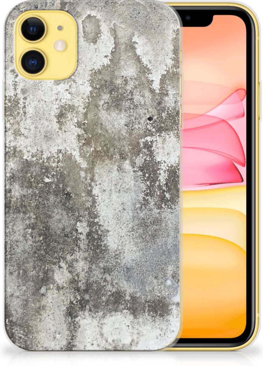 Apple iPhone 11 TPU Siliconen Hoesje Beton Print