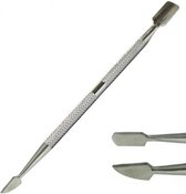 Rojafit Manicure & Pedicure Dubbelinstrument, huidschuiver- nagelhuidmes', recht, 13,0 cm, RVS