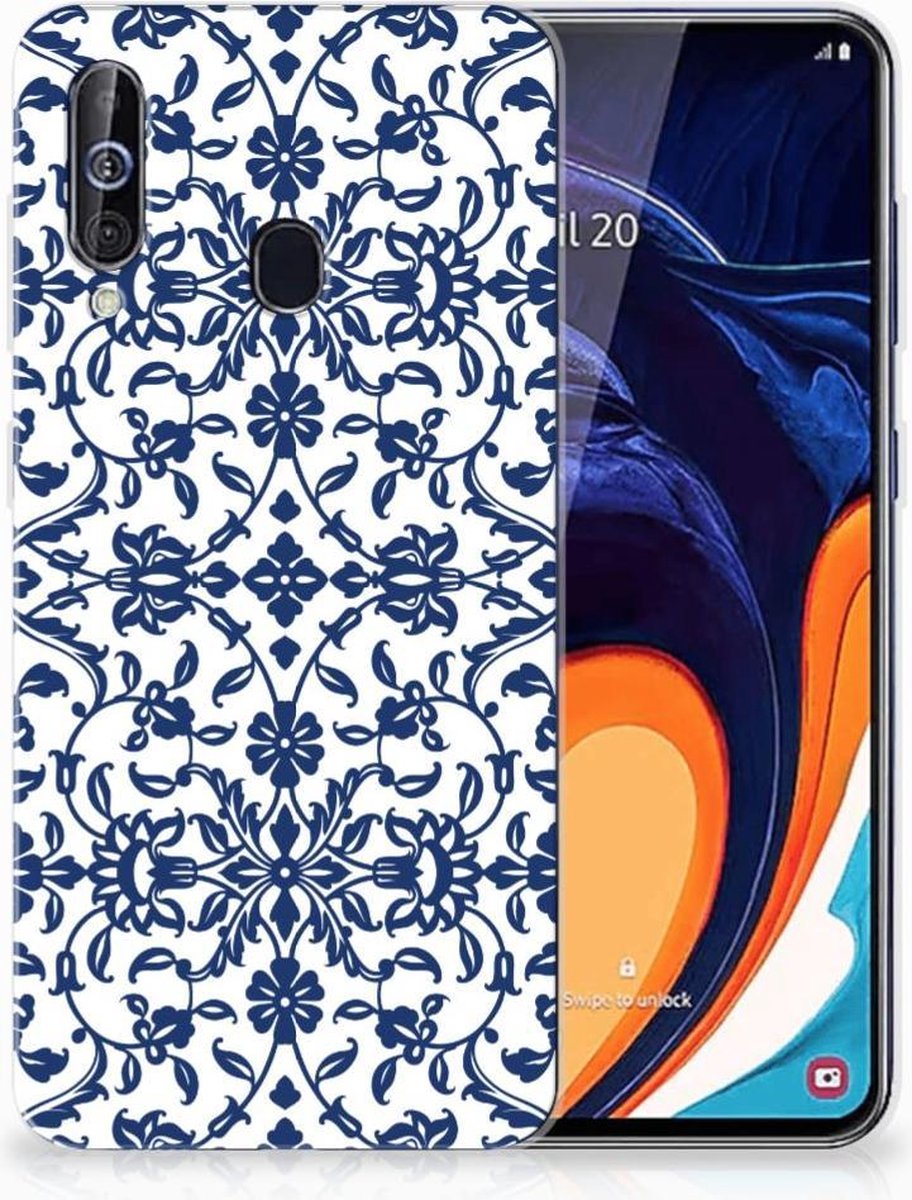 Samsung Galaxy A60 TPU Case Flower Blue