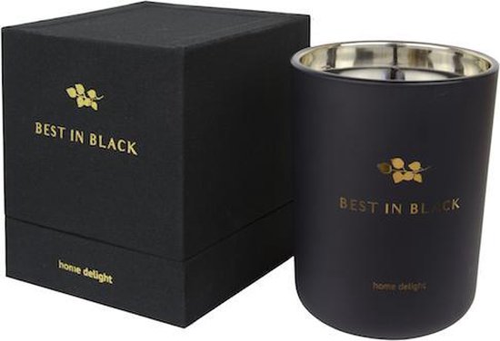 Home Delight Best In Black - Geurkaars - ø8x10,5cm - zwart/goud