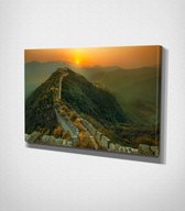 The Great Wall Of China Canvas - 100 x 70 cm - Landschap - Schilderij - Canvas - Slaapkamer - Wanddecoratie  - Slaapkamer - Foto op canvas