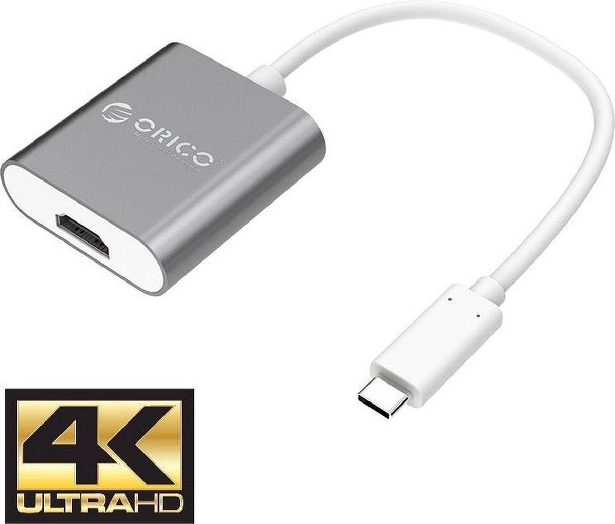 Orico USB-C naar 4K HDMI adapter Ultra HD - Aluminium - Grijs