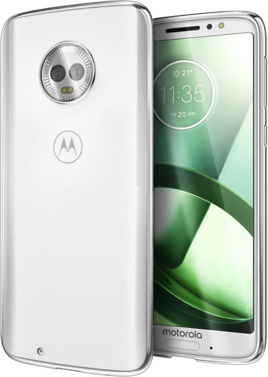 DrPhone Moto G6+ (Plus) TPU Siliconen Hoesje - Ultra Dun Premium Soft-Gel Case - Transparant