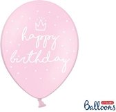 Strong Ballonnen 30cm, happy..., P. B. roze (1 zakje met 50 stuks