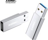 A-Konic© Verloop adapter USB-C naar USB A female | USB 3.1 HUB | opzetstuk | pc | laptop | | USB C naar USB convertor | telefoon |Surface | Dell | HP | Samsung | USB-A | Lenovo | Zwart
