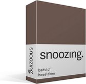 Snoozing - Badstof - Hoeslaken - Eenpersoons - 100x200 cm of 90x200/220 cm - Taupe