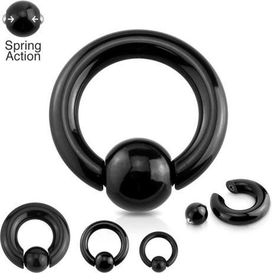 Ball de fermeture Ring Zwart - 3 x 16 mm © LMPiercings