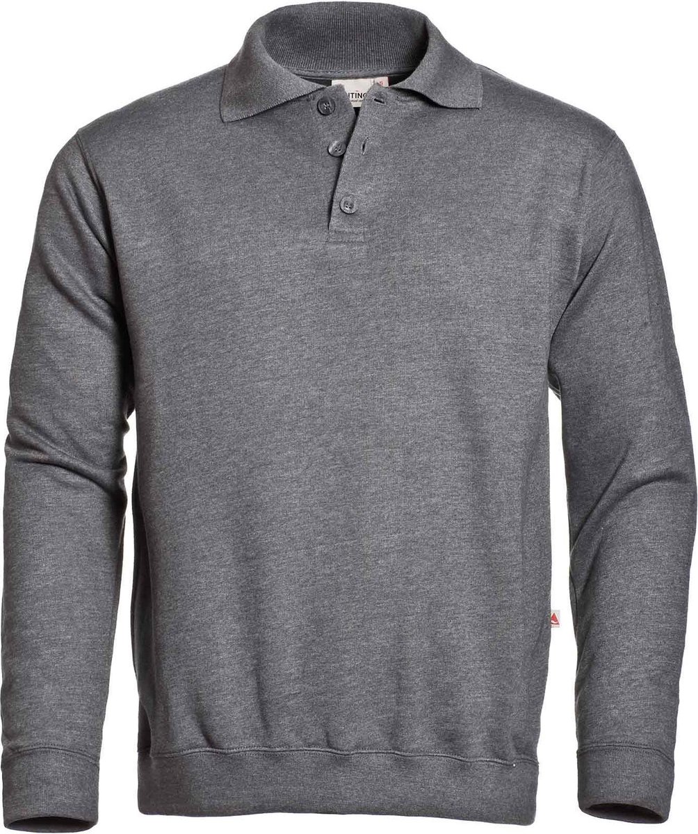 Santino Robin Polo Sweater lange mouw - Donkergrijs - L