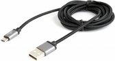 Micro-USB kabel katoen, 1.8 meter zwart, Blister