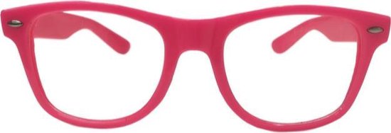 Orange85 - Nerd bril zonder sterkte – Roze - Wayfarer - Inclusief hoesje - Orange85